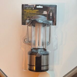Black and Silver Fluorescent Lantern with Compass